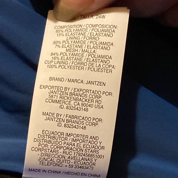 NWT Jantzen one 1 pc swim suit swim dress US 10 lined TUMMY CONTROL padded 24 - Picture 15 of 16